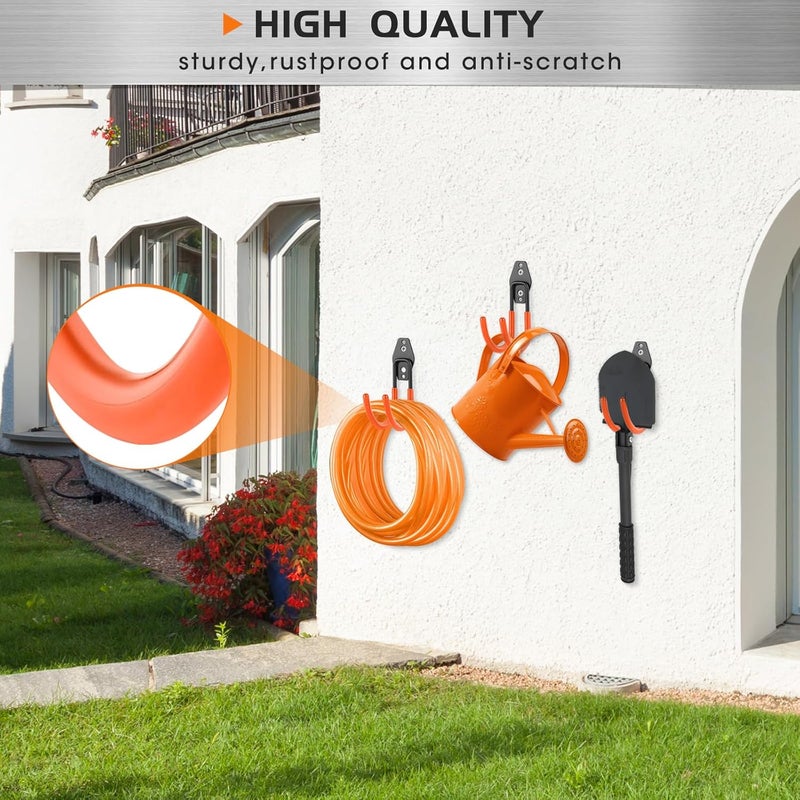 Pruite Hose Hanger Wall Mount 2 Pack,Heavy Duty Hose Holder with Screws Metal Hose Hangers for Outside,Hose Rack Suitable for Garage,Garden and Yard - Image 3